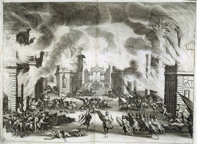 Illusztráció a "Szolimán" (Il Solimano) című darabhoz. Prospero Bonarelli tragédiája, V. felvonás, V. jelenet, december 8. alkotó: Jacques Callot