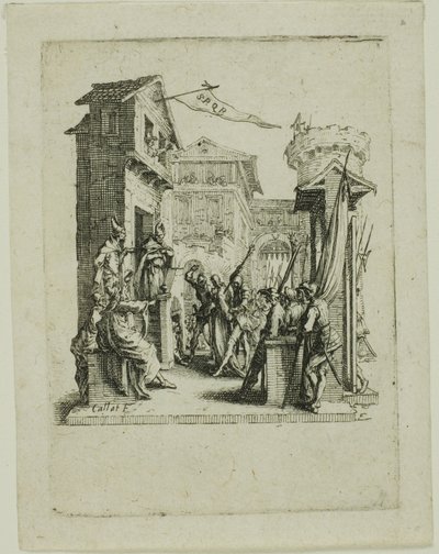 Jézus Kajafás előtt, A kis szenvedésből alkotó: Jacques Callot