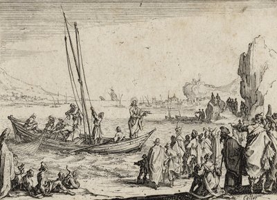 Jézus a tenger mellett prédikál, 1635 alkotó: Jacques Callot
