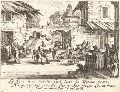 A hízott borjú megölése alkotó: Jacques Callot
