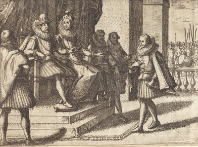 Király és királyné tanácskozásban a törökökről [recto], 1612. alkotó: Jacques Callot