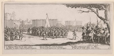 A csapatok besorolása, illusztráció A háború nagy nyomorúságaiból alkotó: Jacques Callot