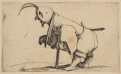 LEstropié au Capuchon A csuklyát viselő koldus, Varie Figure Gobbi, suite appe..., 1616-22. alkotó: Jacques Callot