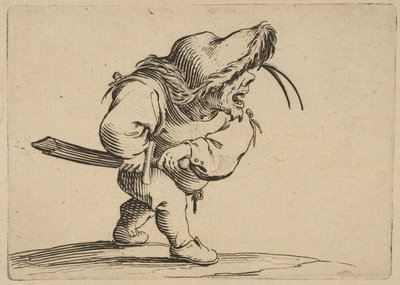 LHomme SApprêtant egy Tirer fia, kardember, aki kardhúzásra készül, Varie Fig..., 1616-22. alkotó: Jacques Callot