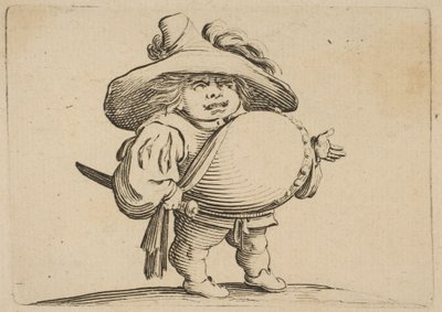 A nagy hasú férfi gombsorral díszített Férfi nagy hasával díszítve w..., 1616-22. alkotó: Jacques Callot