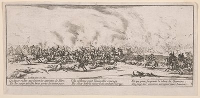 A csata, illusztráció A háború nagy nyomorúságaiból alkotó: Jacques Callot