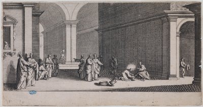 A nagy passió, A lábmosás. Egy 7 lapból álló sorozat első lapja (Lieure 281, Meaume 12) alkotó: Jacques Callot