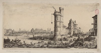 A Nesle-torony és a Pont-Neuf látképe alkotó: Jacques Callot