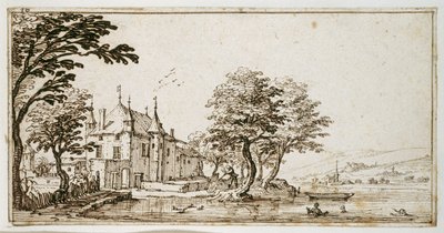 La Vieille Malgrange (toll és barna tinta papíron) alkotó: Jacques Callot