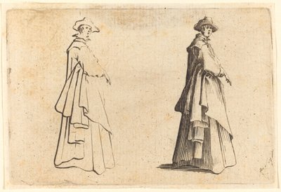 Hölgy nagykabátban alkotó: Jacques Callot