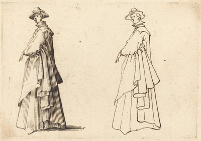 Hölgy nagykabátban alkotó: Jacques Callot