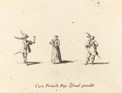 Hölgy borosüveggel és két úriember alkotó: Jacques Callot