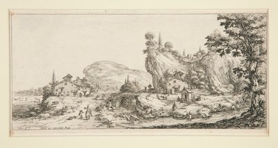 6. tájkép a Giovanni de Medici tájképekből alkotó: Jacques Callot