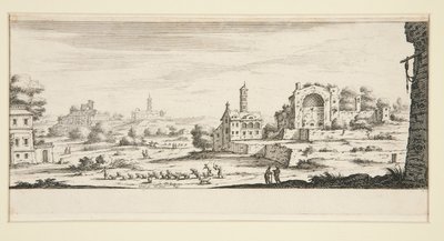 Táj nagy épületekkel alkotó: Jacques Callot