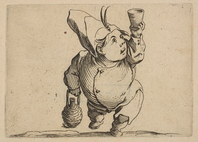 Le Beveur vu de Face Az ivó elölről nézve, Varie ábra Gobbi, öltöny..., 1616-22. alkotó: Jacques Callot