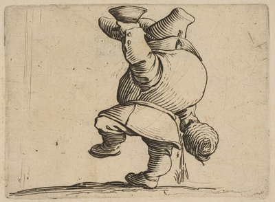 Le Buveur Vu de Dos Az ivó hátulról nézve, Varie Figure Gobbiból, suite appe..., 1616-22. alkotó: Jacques Callot