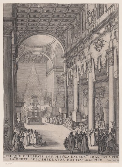 Mathias császár ravatala, más néven A kis prédikátor, A firenzei gyászkápolna és Mathias császár rekviemje alkotó: Jacques Callot