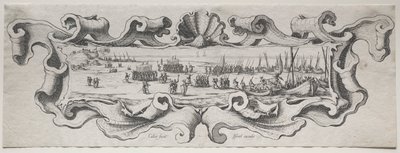 A csapatok partraszállása. alkotó: Jacques Callot