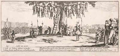A lógatás (The Hanging) alkotó: Jacques Callot