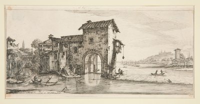 A vízimalom, Giovanni de Medici számára készült Tájképekből alkotó: Jacques Callot