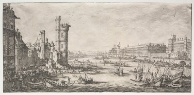 Párizs két nagyszerű kilátása: kilátás a Louvre-ra, 1628-1630. alkotó: Jacques Callot