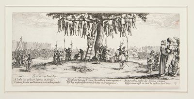 A háború nagy nyomorúságai: N. 11 - Az akasztás alkotó: Jacques Callot