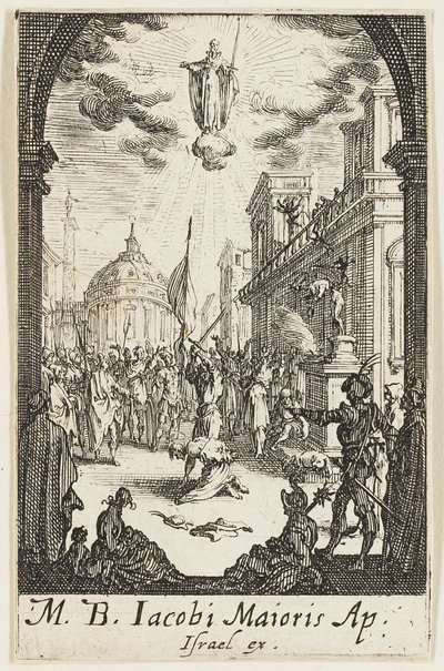 Major Szent János mártíromsága, negyedik tábla az Apostolok mártíromságai című kötetből. alkotó: Jacques Callot