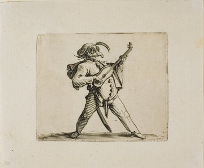 Álarcos komikus gitáron, Varie Figure Gobbitól alkotó: Jacques Callot