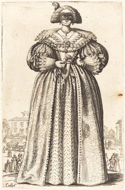 Álarcos Nemes Nő alkotó: Jacques Callot