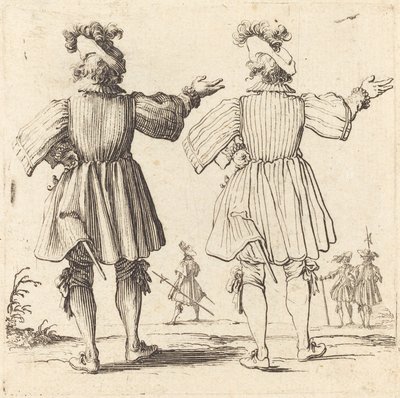 Tiszt tollassal, hátulról nézve, 1617 és 1621. alkotó: Jacques Callot