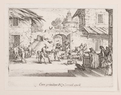 Kedden le veau gras (A nagy borjút megölték), a La vie de l sorozatból alkotó: Jacques Callot
