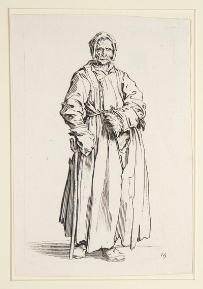 Félszemű nő, a koldusokból (La borgnesse) alkotó: Jacques Callot