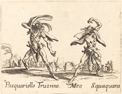 Pasquariello Truonno és Meo Squaquara, c. 1622. alkotó: Jacques Callot