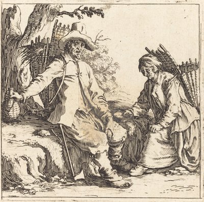 Parasztházaspár nyugalomban alkotó: Jacques Callot