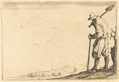 Paraszt, lapáttal a vállán alkotó: Jacques Callot