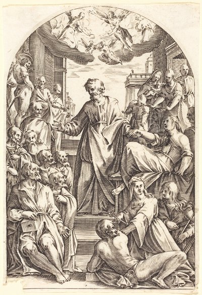 Péter feltámasztja Tabitát alkotó: Jacques Callot