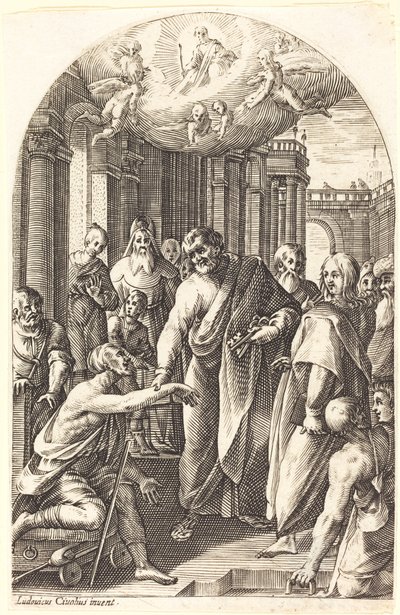Péter és János a sánták gyógyítása alkotó: Jacques Callot
