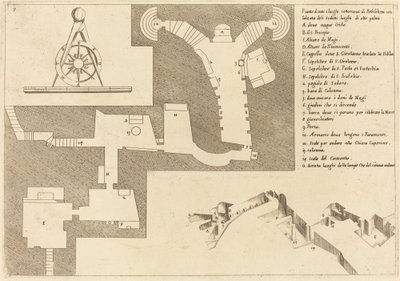 Betlehem összes fontos helyének terve alkotó: Jacques Callot