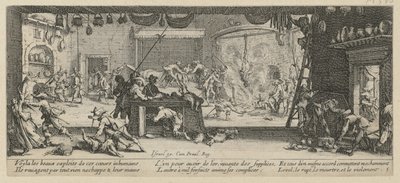 Egy tanya kifosztása, az „A háború borzalmai” című sorozat 5. része alkotó: Jacques Callot