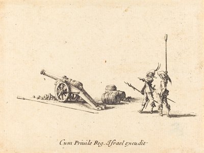 Felkészülés az ágyú kilövésére, 16341635. alkotó: Jacques Callot