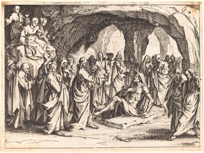 Lázár feltámasztása, 1635. alkotó: Jacques Callot