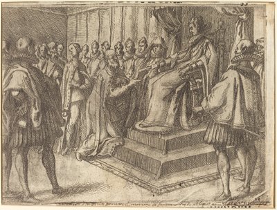 Lengyelország követének fogadása [recto], 1612. alkotó: Jacques Callot