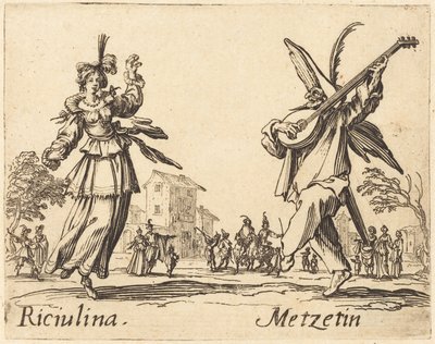 Riciulina és Metzetin alkotó: Jacques Callot
