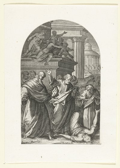 Sapphira halállal büntették Festmények és szobrok Rómában (sorozat címe) alkotó: Jacques Callot
