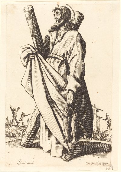 Szent András, 1631-ben jelent meg. alkotó: Jacques Callot