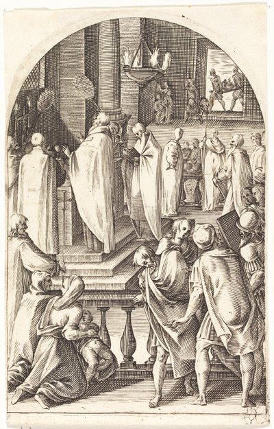 Szent Vazul misét celebrál alkotó: Jacques Callot