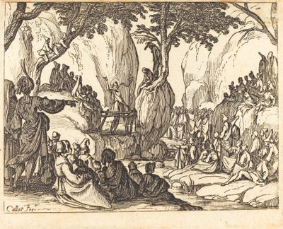 Szent János prédikál a sivatagban alkotó: Jacques Callot