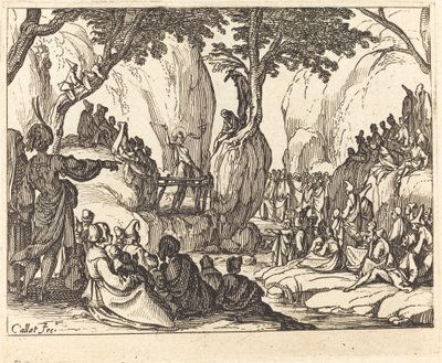 Szent János prédikál a sivatagban alkotó: Jacques Callot