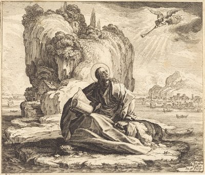 Szent János Patmosz szigetén alkotó: Jacques Callot