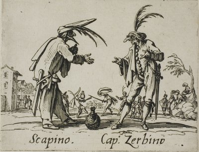 Scapino - Zerbino kapitány, 12. lemez a Balli di Sfessania-ból alkotó: Jacques Callot